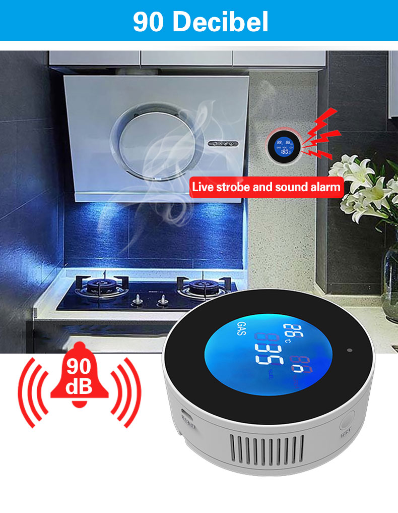 Glomarket Tuya Wifi Gas Detector GSM Alarm System Lcd Digital Alarm Leak Sensor Gas Leak Detector