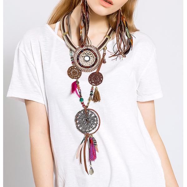inspiration jewelry website design dream catcher crochet necklace with pendants