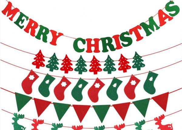 Quality 6 Set 55 PCS Merry Christmas And Happy New Year Banner for sale