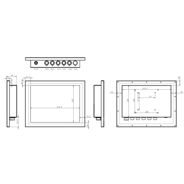IP67 Panel PC / Panel Mount PC 10.4 Inch Intel® Core I3-4010u CPU And 1000 Nits