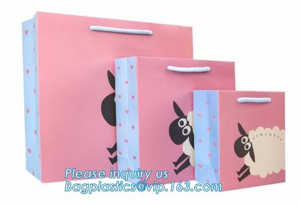 Custom paper bag with handle coated white paper bag printing pattern flower carrier bag,Flower carrier paper bags with d