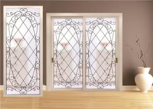 Double Pane Sliding Glass Door Hollow Stained Glass Panels Air / Argon Insulating