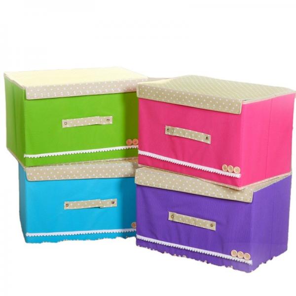 Quality Portable 420D 600D Non Woven Closet Underwear Storage Box With Lid for sale