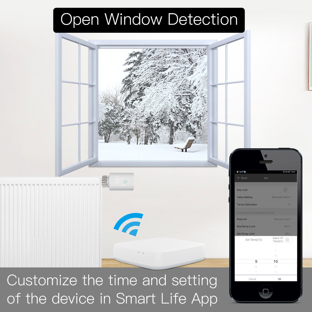 Tuya ZigBee3.0 WiFi Smart TRV Programmable Thermostat Heater Temperature Controller