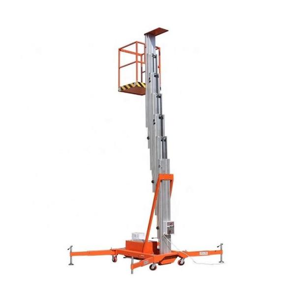 Quality 6m-16m Vertical Telescopic Single Mast Lift Aluminum Alloy Aerial Work Platforms for sale
