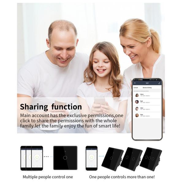 Tuya WIFI Smart Wall Touch Switch Glass Panel LED