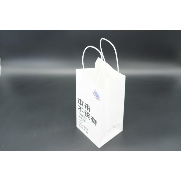 Recycled Takeout Small Kraft Paper Bags With Handles Twisted