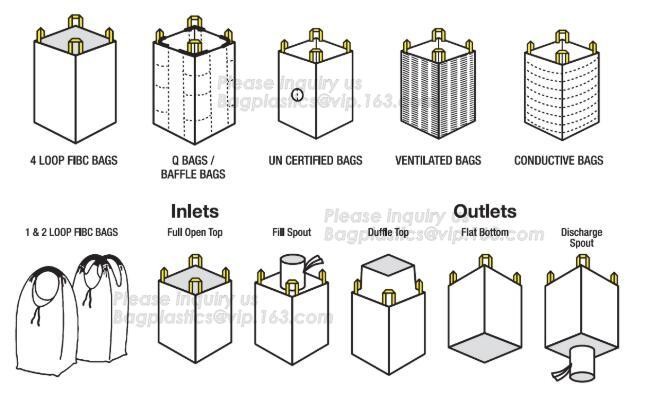 customizable PP u-panel baffle big bag /coated white woven PP jumbo bag/ventilated 4 panel baffle bag/all colors availab