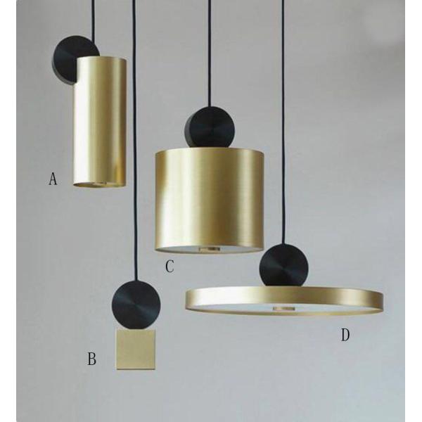 Barrel Shape Hotel Lobby Decoration 160*310mm Modern Gold Pendant Light