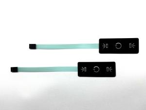 Flexible Three Button Membrane Key Switch With Four Contacts Connector