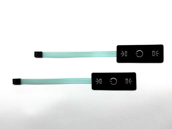 Quality Flexible Three Button Membrane Key Switch With Four Contacts Connector for sale