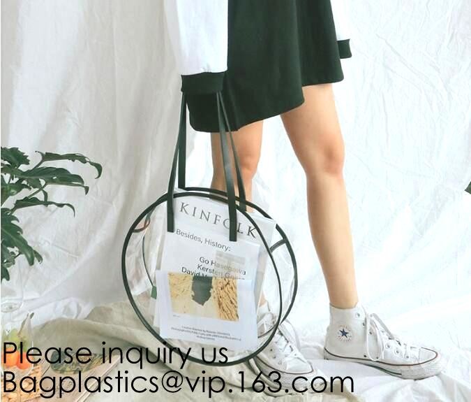 Custom Clear Pvc Lady Handbag Set Transparent Beach Tote Bag With Inner Pouch,Shoulder Tote Holographic PVC Beach Bag