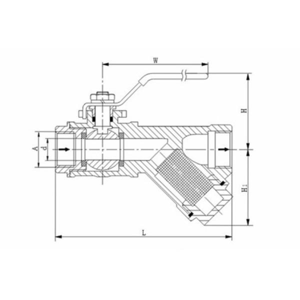Stainless Steel Long Lever Handle Filter Spherical Bullet Ball Valve Straight Through Type