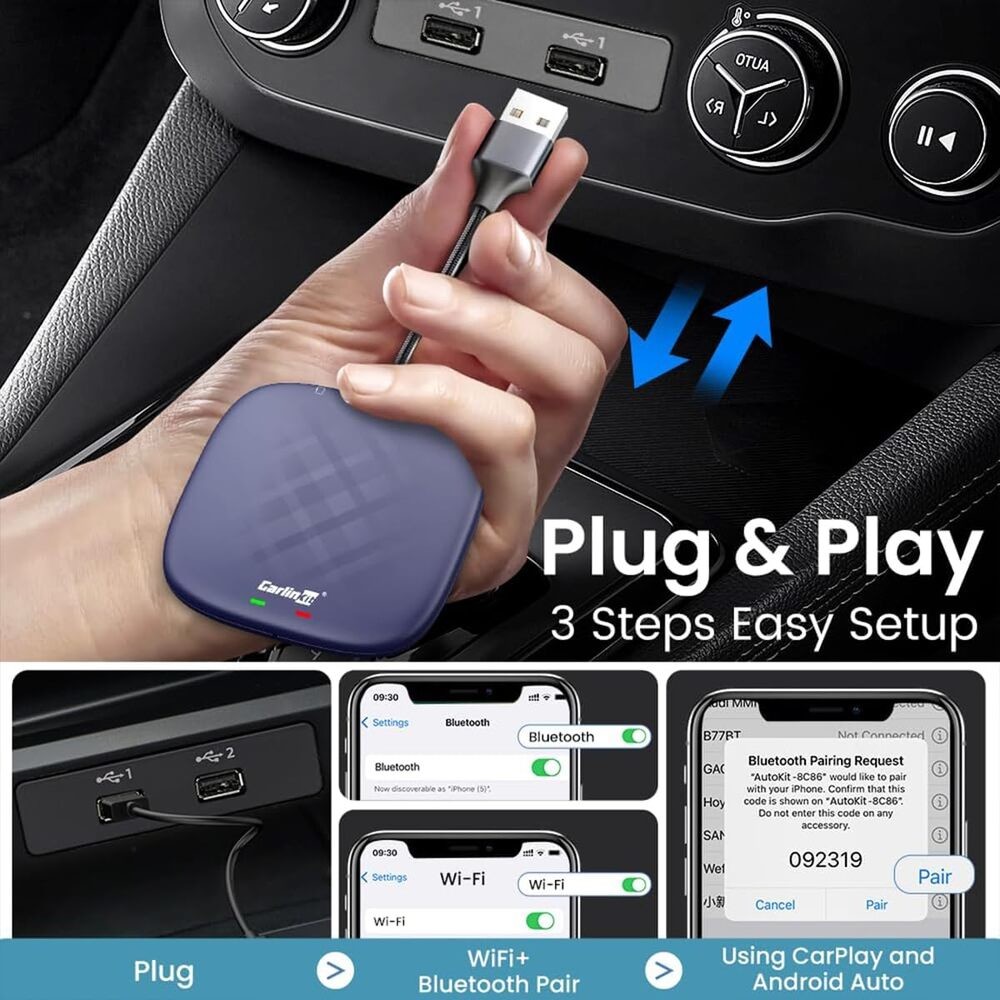 Autolink Wireless Aapter Carplay to Multi Media - Tbox Plus 4G + 64G Ai Box Android 13 System Car Play TV Box 1080p UK EU US