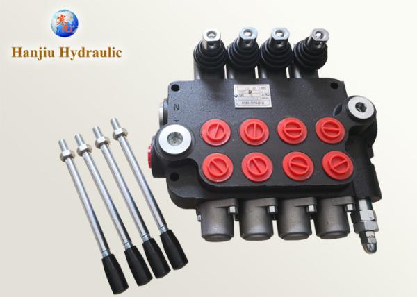 Quality Professional 4 Spool Hydraulic Control Valve / Monoblock Loader Valve 80LPM for sale