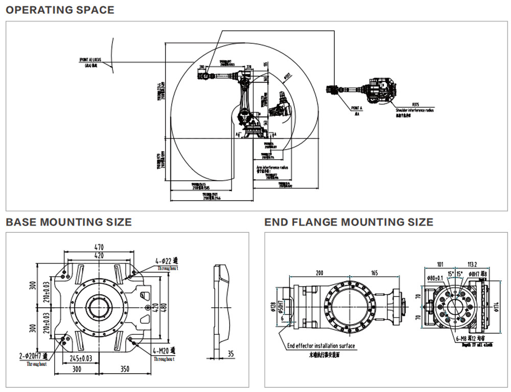General Industrial Robot In Grinding, Polishing, Handling Operations Palletizing For Auto Parts Photovoltaic ER50-2100