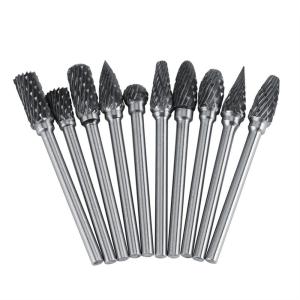 China 10PCS 6X10mm Carbide Rotary Carving Burrs Set for CNC Tool Grinder in 1/4&quot; Shank wholesale