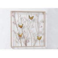 China Square Rose Gold  Flower Classical Metal Wall Art Decor for sale