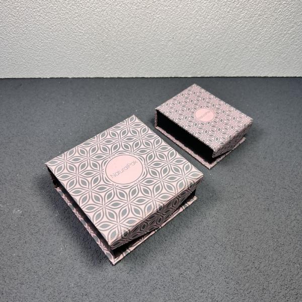 Pink Magnetic Closure Jewelry Box Wrapover Cardboard Box With Magnetic Closure