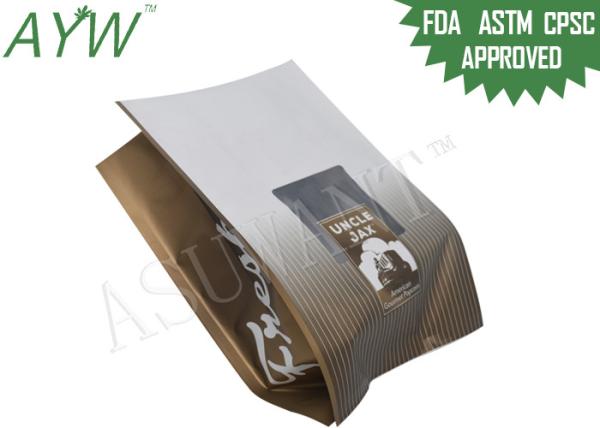 Quality Square Box Coffee Tea Bags Block Bottom Custom Printed With Clear Window for sale