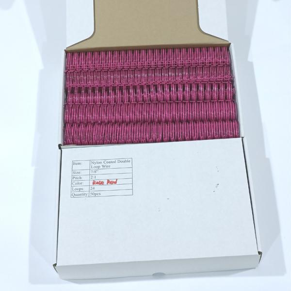 Orange Nylon Coating Double Loop Wire Binding 2:1 For Notebooks