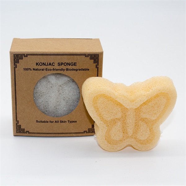 Custom Soft Butterfly Shape Face Konjac Sponge For Makeup Remover