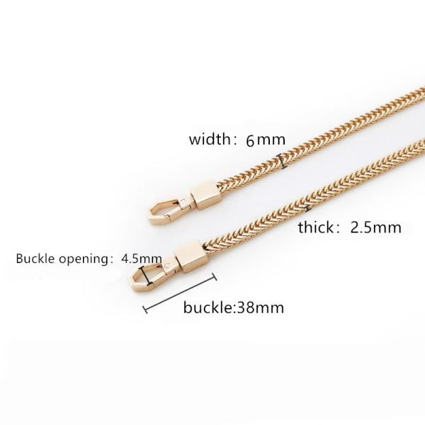 detachable strap Bag chain strap flat chain non-fading metal shoulder strap slung chain