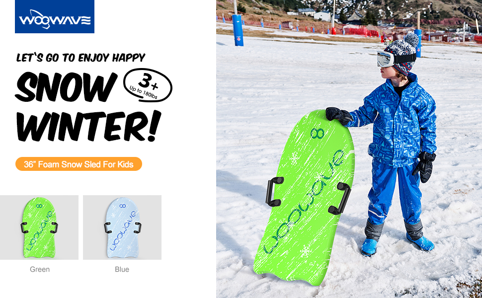 All Mountain 36 Inch Skiing Board Foam Snow Sled and Versatile Board Width 19