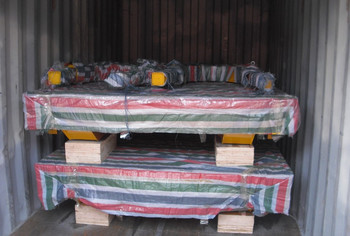 10 t cargo plant trailer on cement floor with hydraulic lifting function