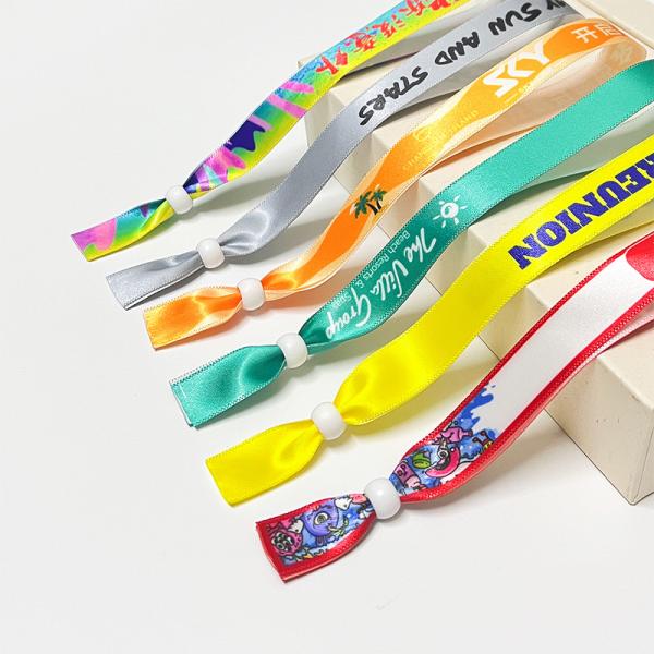 Sublimation Fabric Festival Wristbands , OEM Custom Cloth Event Wristbands