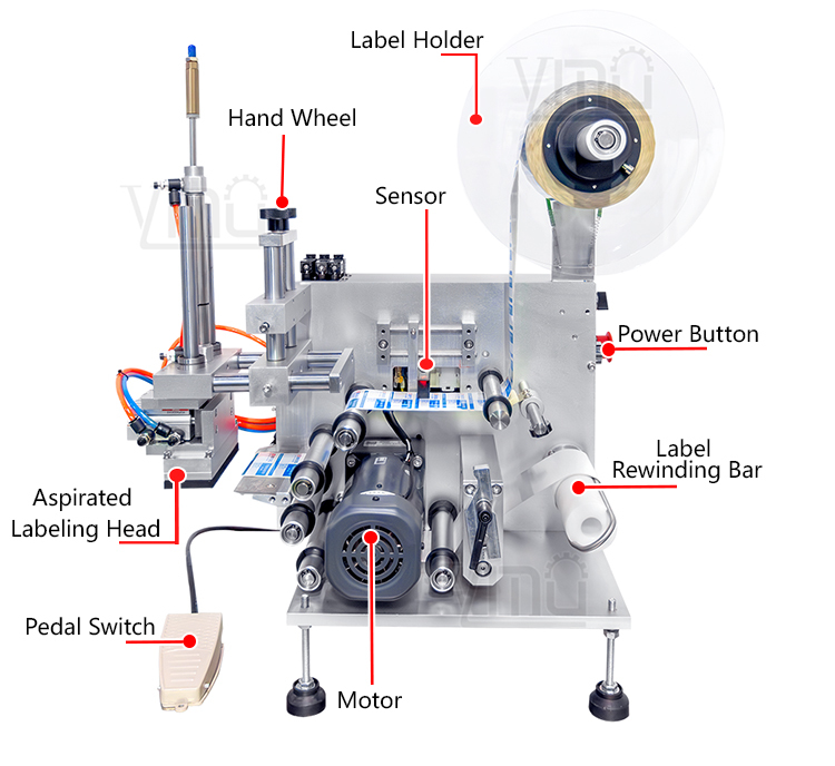 High Quality Semi Automatic Flat Surface Labeling machine For Flat Bottle Tea Bags Labeling Applicator