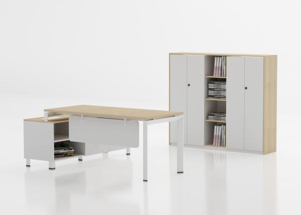 Quality E0 Grade Manager Office Table , Modern L Shaped Executive Desk for sale