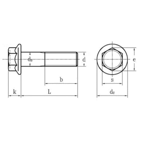 Alloy Steel Black Oxide Hex Flange Bolts GB5787 Flange Cap Screw