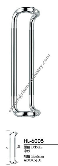 China Stainless steel door handle HL6005, dia38 X 600 wholesale