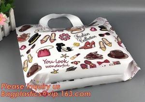 China custom design biodegradable soft loop handle plastic bag,Fashion colored soft loop bag die cut bag for clothes, shopping wholesale