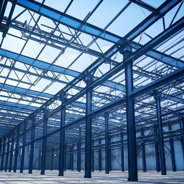 Steel structure building under construction