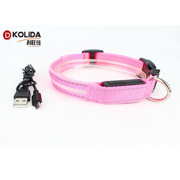 USB Rechargeable Polyster Flashing Light Up Dog Collar 16cm X 14cm X 5cm