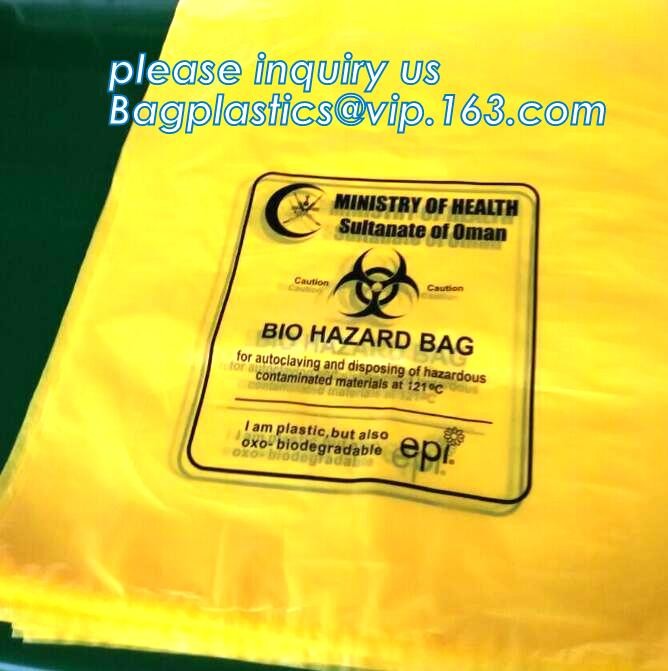 LDPE biohazard waste bin bags disposable medical autoclave bags, biohazard specimen bag plastic adhesive flat bag, bagea