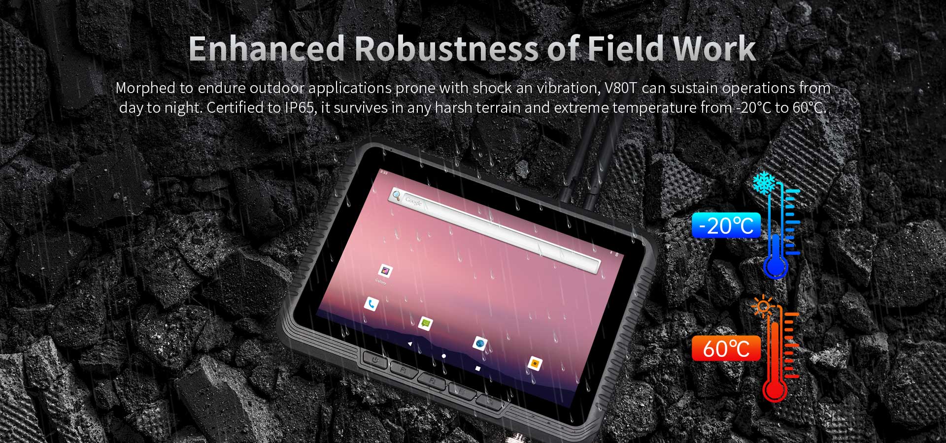 8" Android 12 Portable PC ONERugged V80T with Octa-Core Processor NFC and 1000nit Display