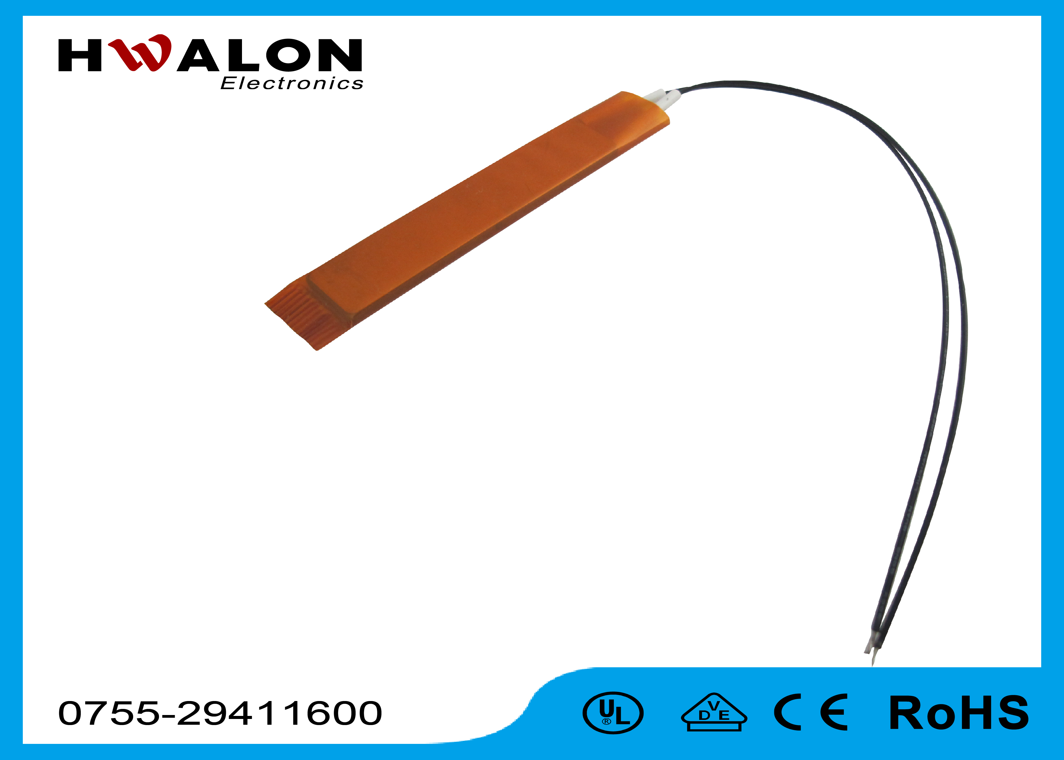Safety Yellow Paper Insulation PTC Ceramic Heater For Hot Glue Gun