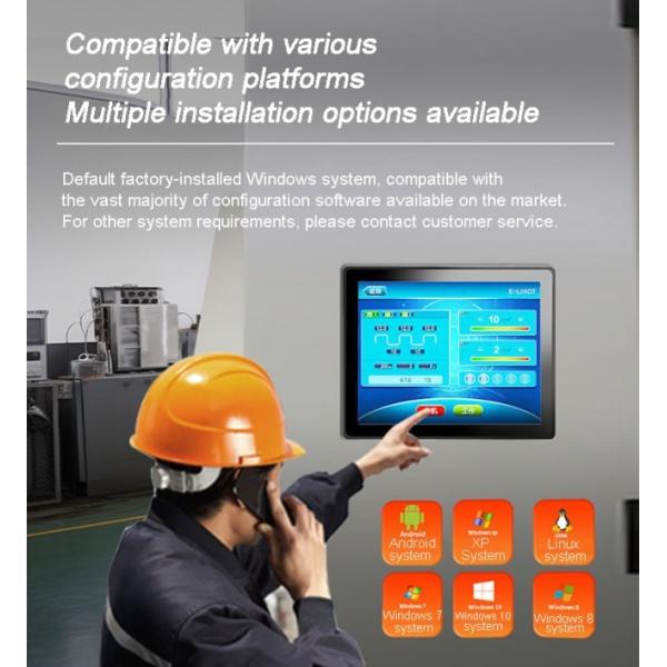 19 inch Thin Comercial Front Open Frame Embedded Ip65 All in One Workshop Wall-Mounted Touch Display