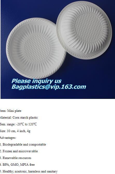 7 inch Pretty Food Grade Eco Biodegradable Tableware Disposable Corn Starch Plate,corn starch disposable plastic plates/
