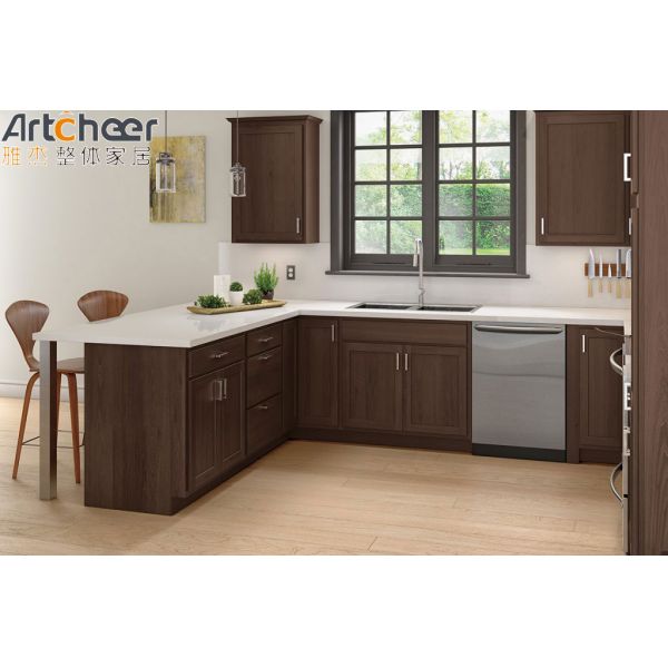 Modern Stylish Solid Wood Kitchen Cabinet with Customized Color Modular Kitchen Furniture