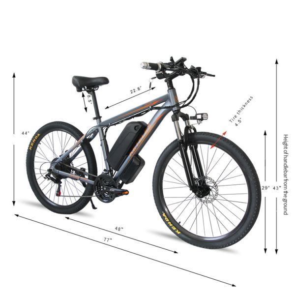 48V Full Suspension Electric Mountain Bike Multifuntional 6061 Alu Alloy Frame