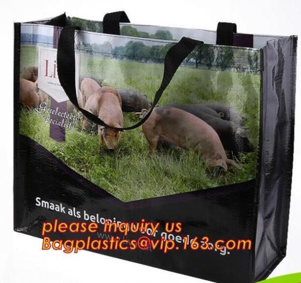 Quality Wholesale eco reusable pp woven shopping bag with logo design,100% recyclable Ecological large capacity Durable fabric for sale