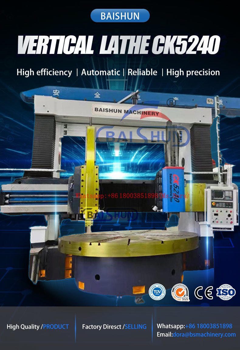 Cnc Lathe Cutting Tools Fanuc Double Turret Vertical Lathe With High Efficiency