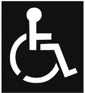 China Black PVC Stencil High - Impact Plastic For Wheelchair Handicap Symbol wholesale