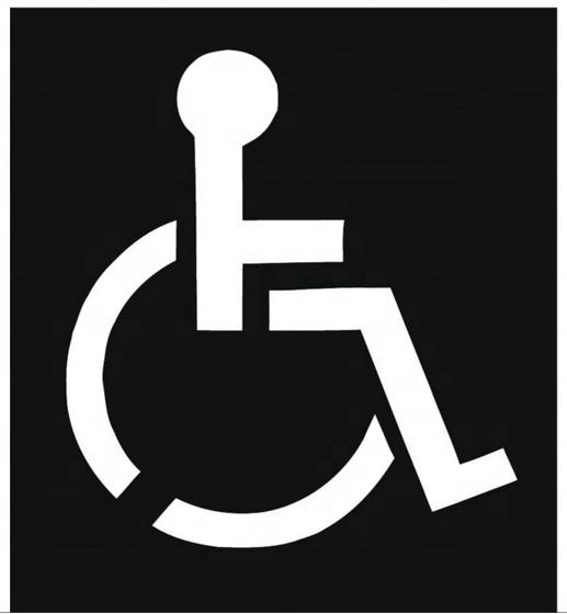 Quality Black PVC Stencil High - Impact Plastic For Wheelchair Handicap Symbol for sale