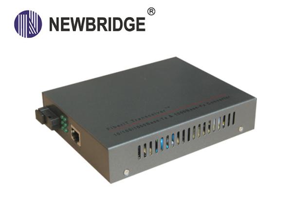 Quality 10 100 1000M Media Converter 20km RJ45 Port Ethernet To Optical Converter built in power for sale