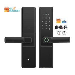 China Glomarket Tuya Wifi Smart Door Lock With Cat Eye Digital Lock Electronic Fingerprint Door Smart Home wholesale